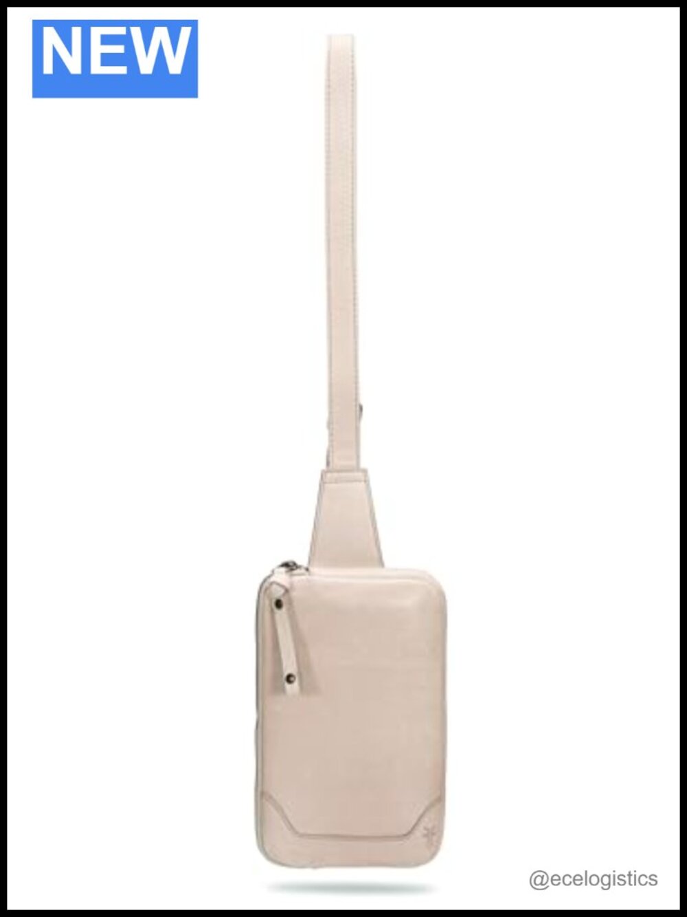 Genuine Leather Zip Sling Bag with Cotton Lining